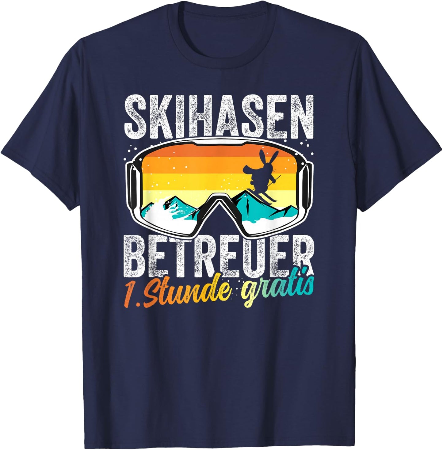 Ski Bunny Caregiver Ski Holiday Ski Instructor Apres Ski Party , black T-Shirt - T-Shirt | Navy