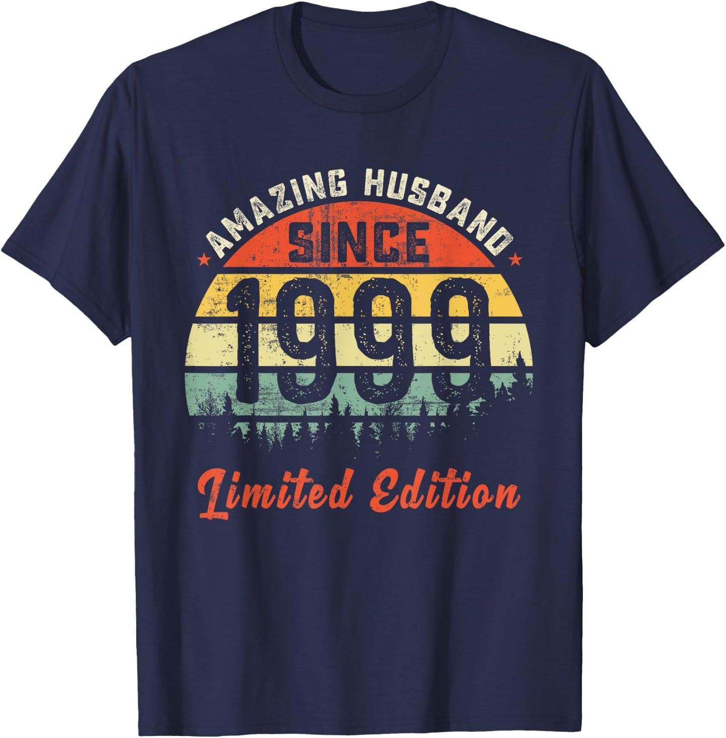 Amazing Husband 1999 Couple wedding Anniversary Men Women T-Shirt - T-Shirt | Navy