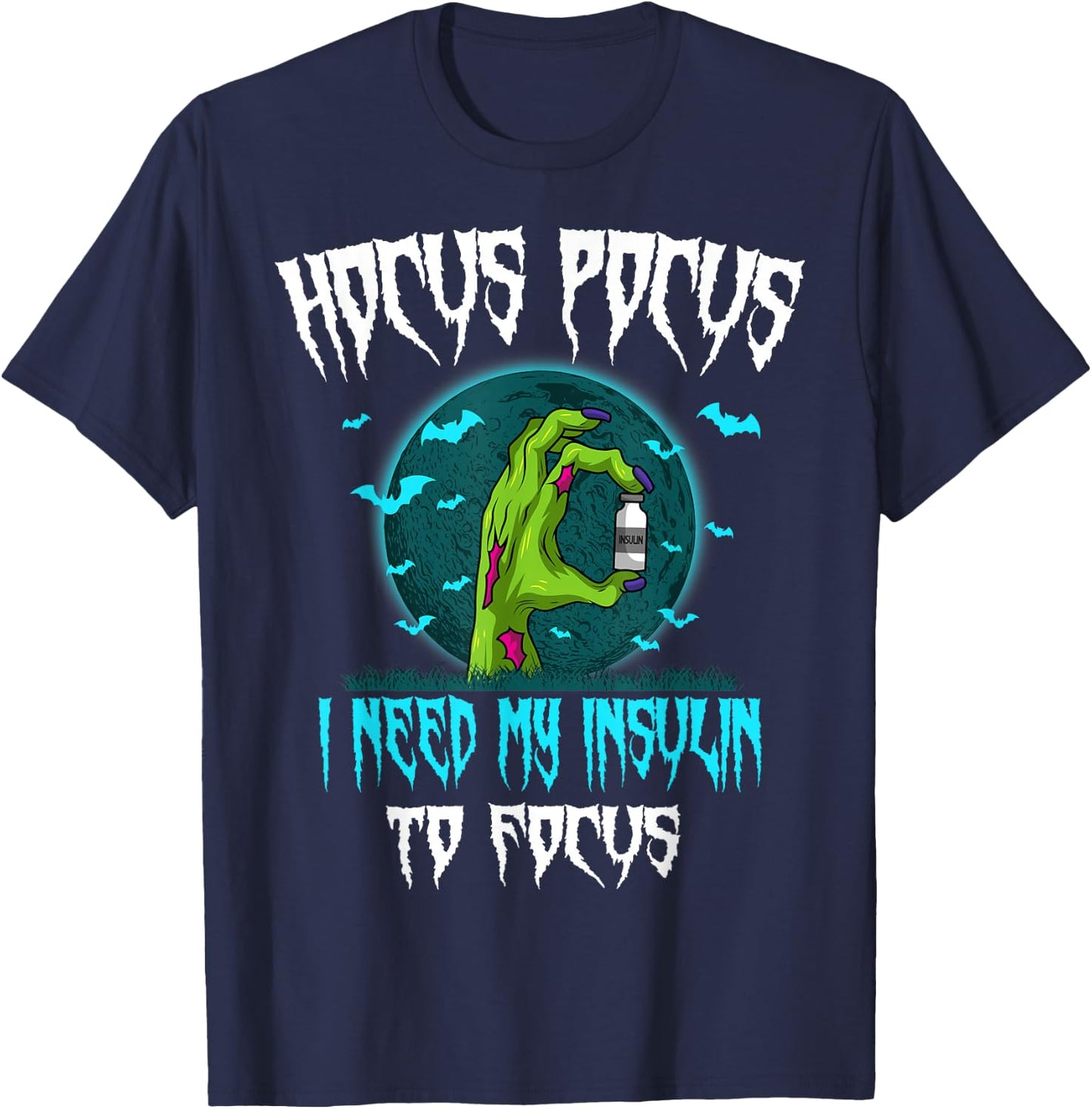 Diabetes Diabetic Patient Type 1 2 Halloween Party T-Shirt - T-Shirt | Navy