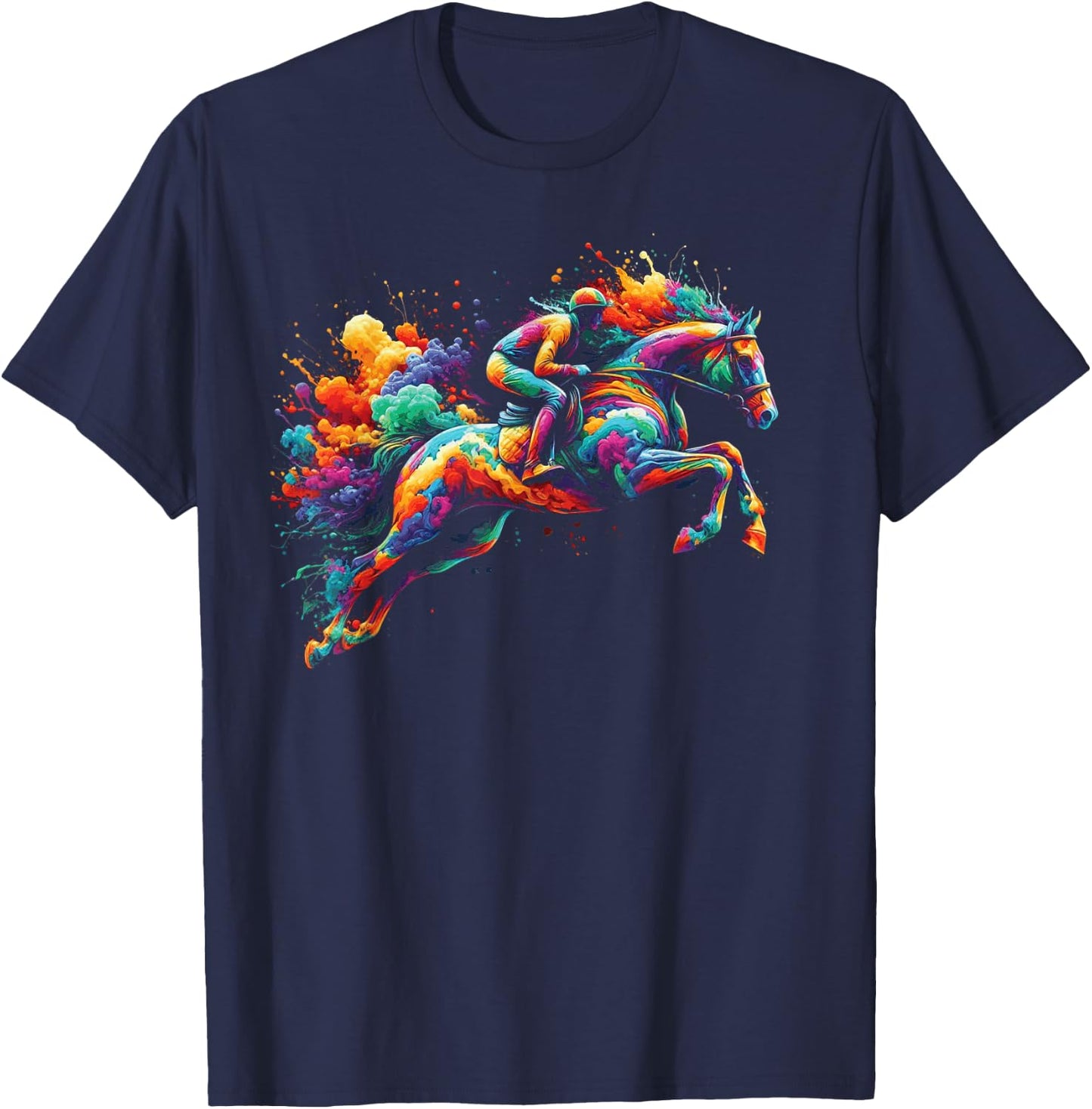 Horse Race Jockey For Horse Racing Derby Woman T-Shirt - T-Shirt | Navy