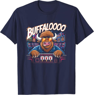 Lucky Buffalo Casino Slot Machine Gambling Gift Gambler T-Shirt - T-Shirt | Navy