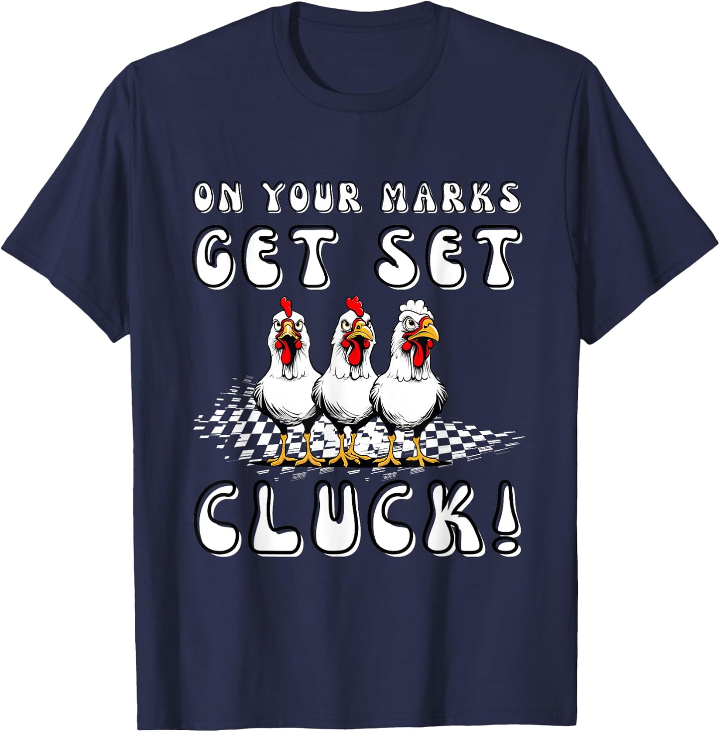 Chicken Races Chicken Running Team funny chicken Racing T-Shirt - T-Shirt | Navy