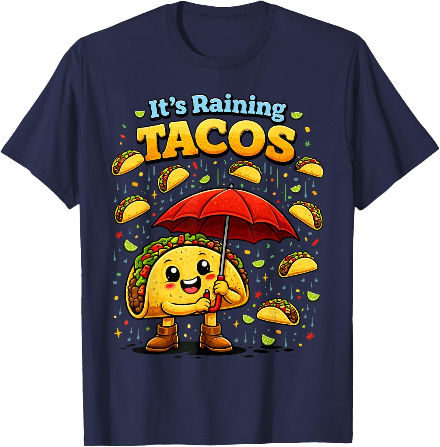 It's Raining Tacos Funny Taco Lovers Kids Girls Boys T-Shirt - T-Shirt | Navy