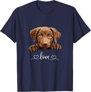 Cute Dog Graphic Love Puppy Chesapeake Bay Retriever Dog Women T-Shirt - T-Shirt | Navy