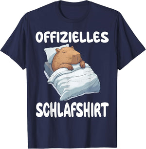 Capybara Water Pig Official Sleep Shirt Nightdress , black T-Shirt - T-Shirt | Navy