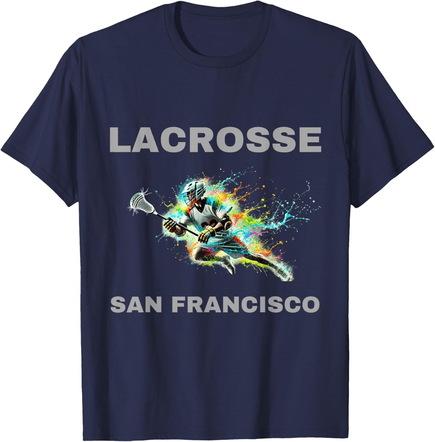Colorful Lacrosse Player - San Francisco T-Shirt - T-Shirt | Navy