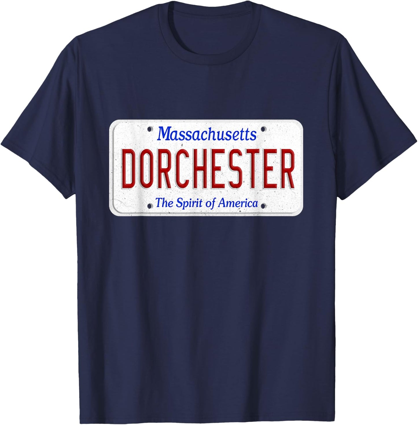 Dorchester South Boston Massachusetts License Plate Southie T-Shirt - T-Shirt | Navy