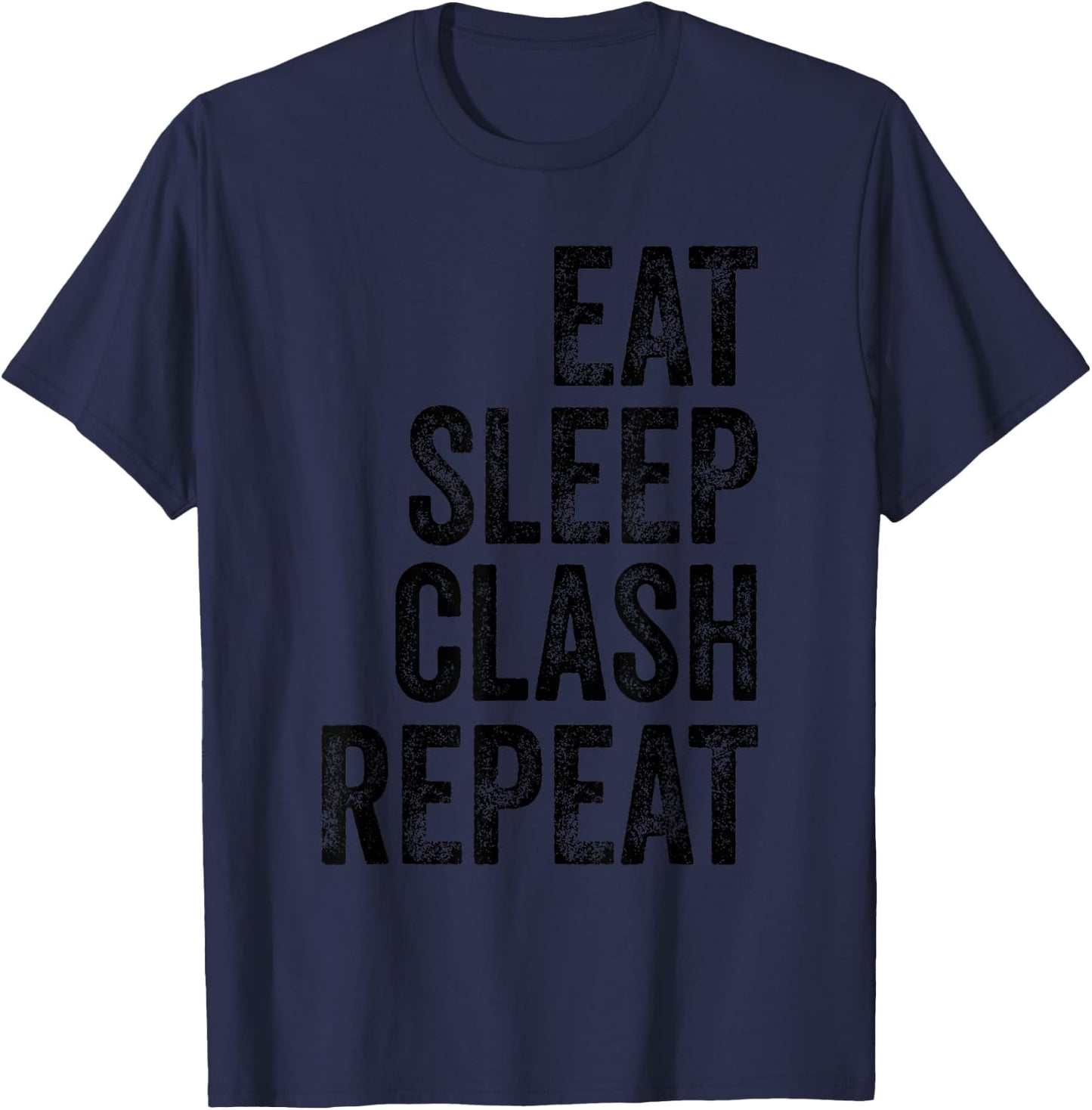 Vintage Gaming Clan - Eat Sleep Clash Repeat T-Shirt - T-Shirt | Navy