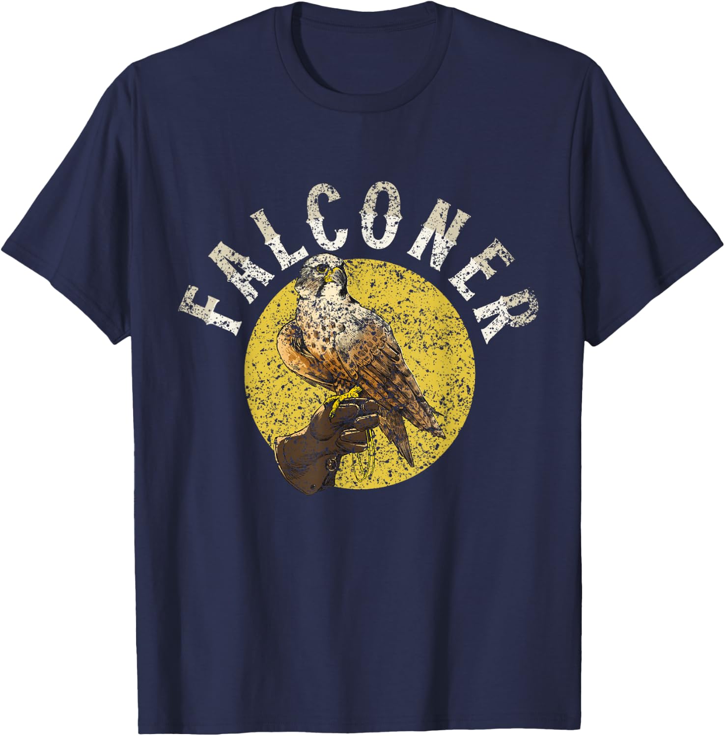 Falconer Falconry Falcons Falcon Owner Falconer T-Shirt - T-Shirt | Navy