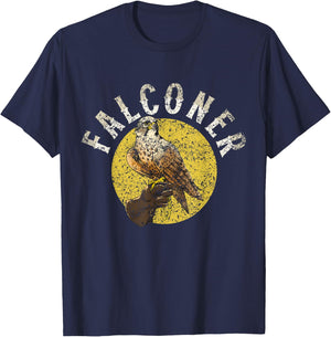 Falconer Falconry Falcons Falcon Owner Falconer T-Shirt - T-Shirt | Navy