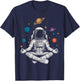 Yoga Astronaut Meditation Space T-Shirt - T-Shirt | Navy