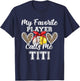 My Favorite Baseball Player Calls Me TiTi Softball Leopard T-Shirt - T-Shirt | Navy