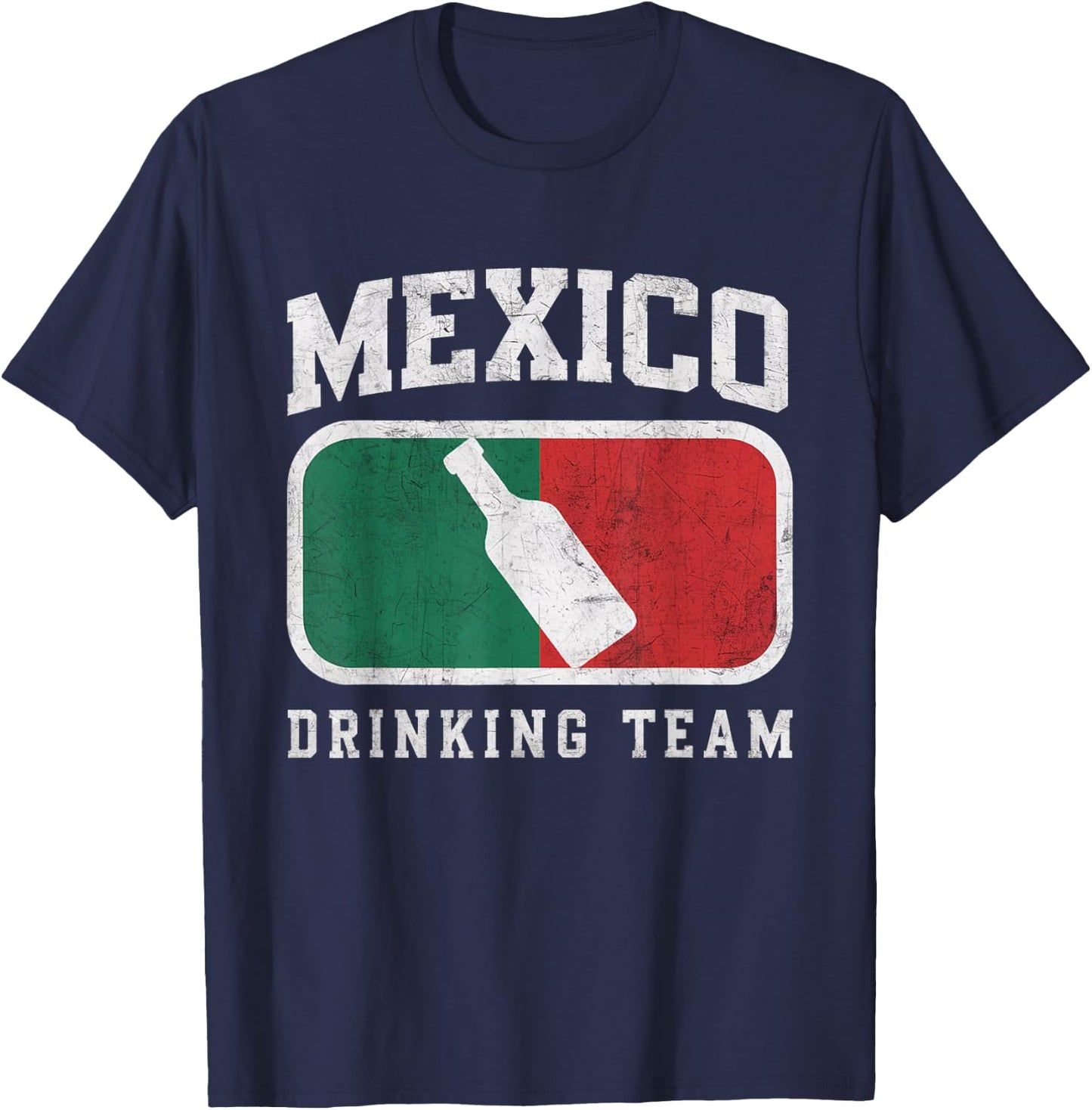 Mexican Flag Colors - Mexico Drinking Team Beer T-Shirt - T-Shirt | Navy