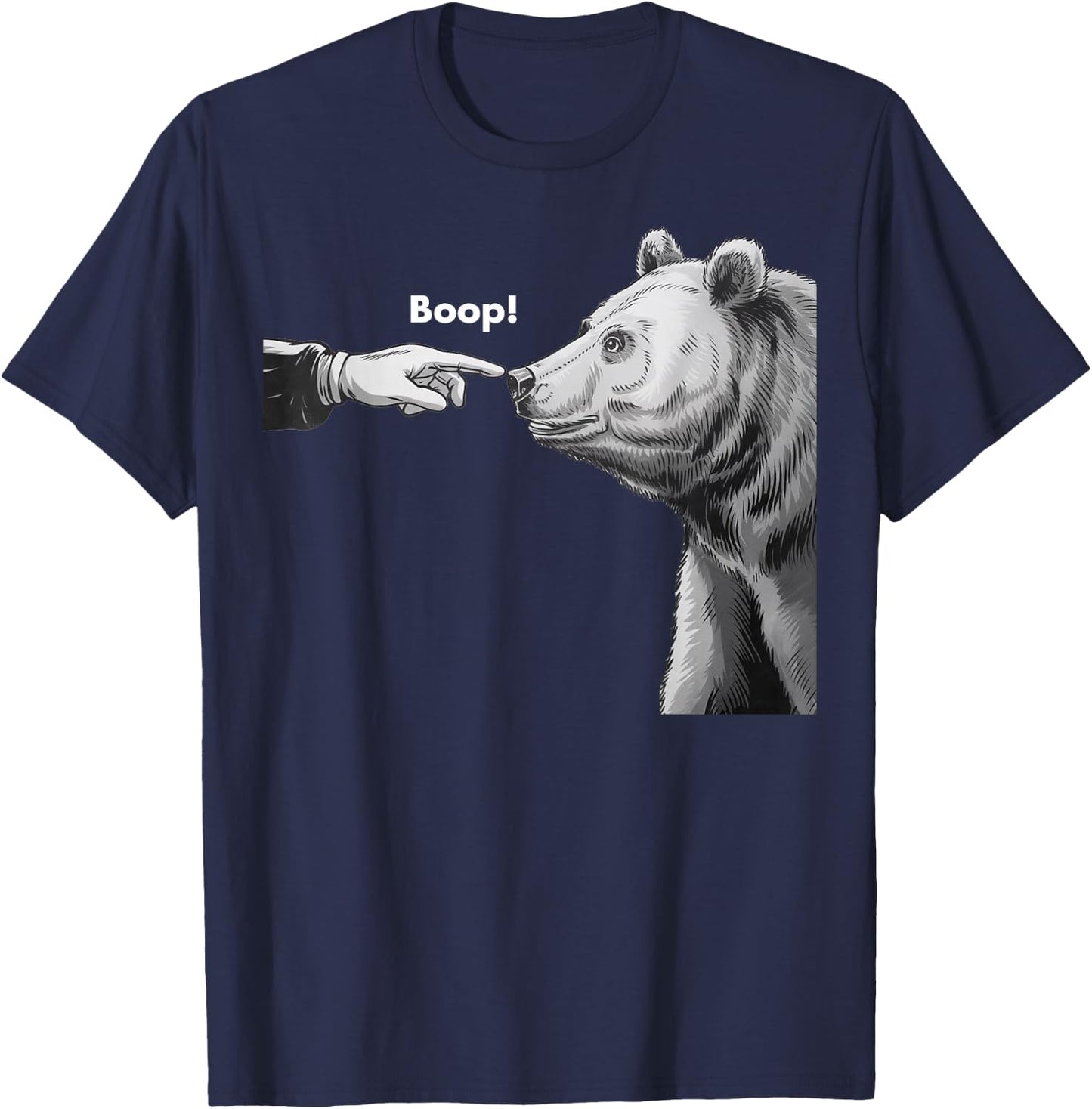 Funny Boop Bear Nose T-Shirt - T-Shirt | Navy
