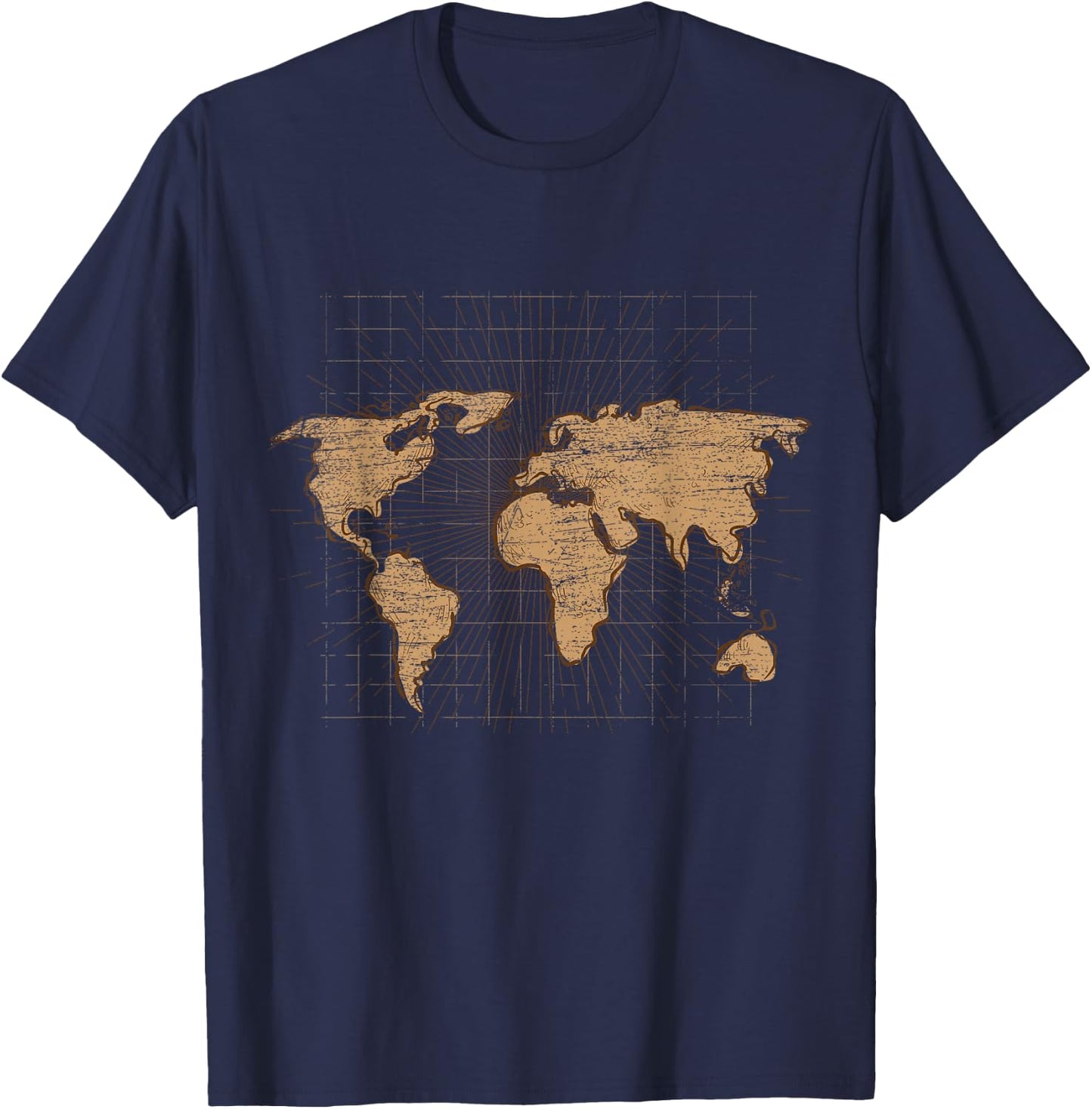 Weltreise Landkarte Internationale Reisen Globus Weltkarte T-Shirt - T-Shirt | Navy