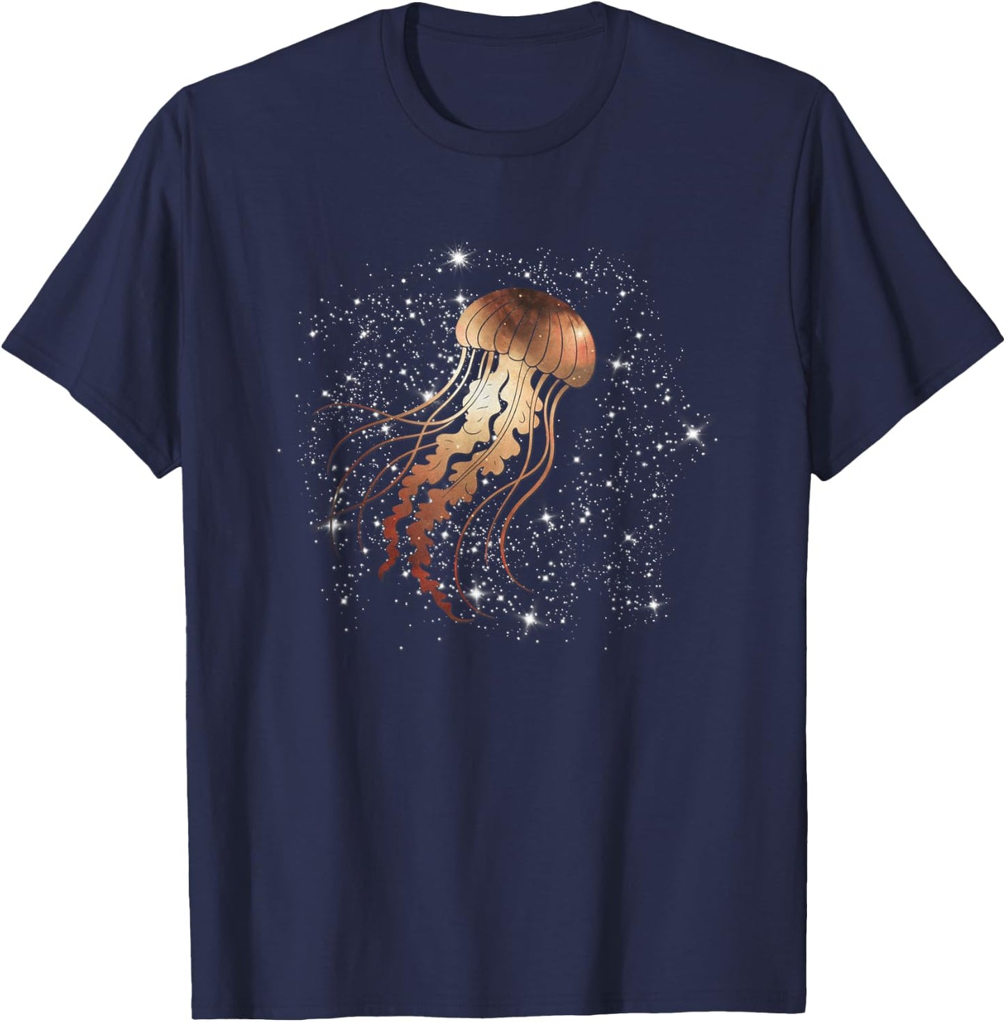 Jellyfish Cosmic Sea Art T-Shirt - T-Shirt | Navy