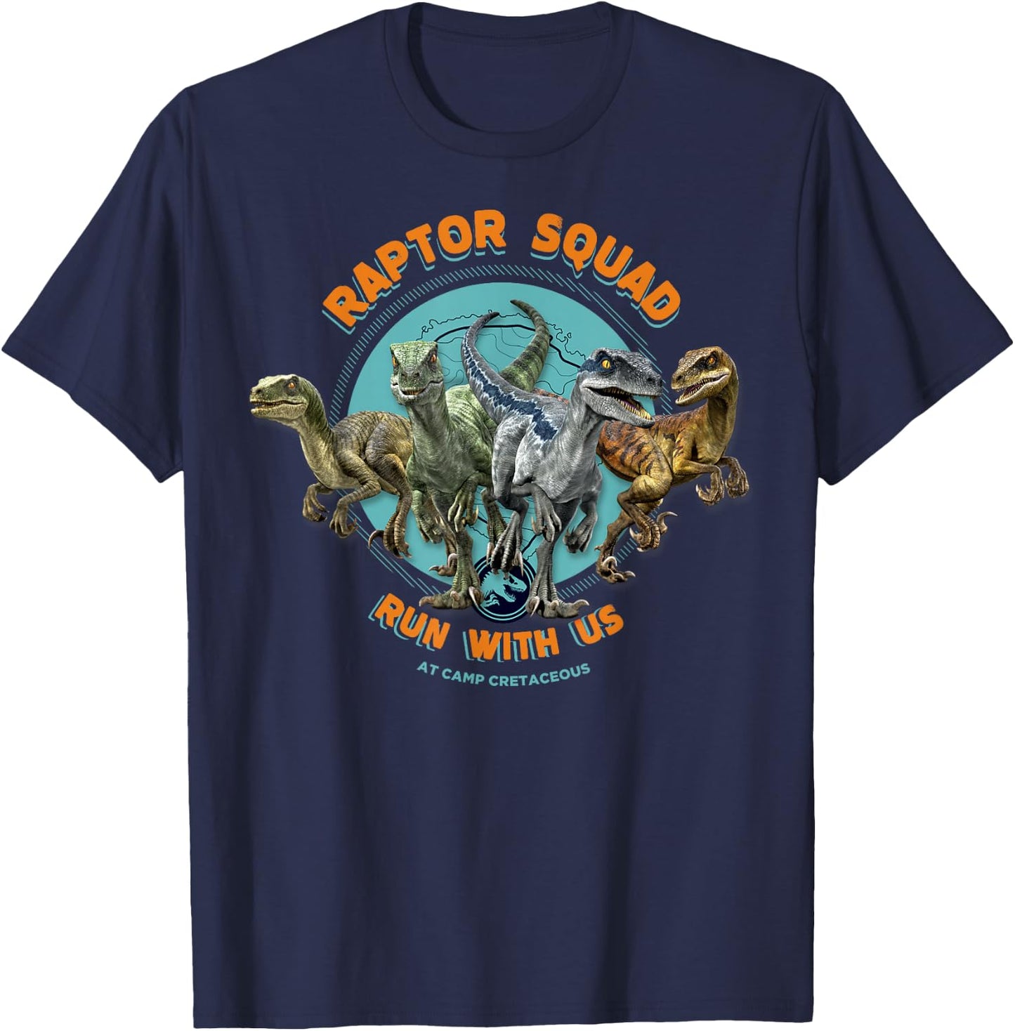 Jurassic World: Camp Cretaceous Raptor Squad Run with Us T-Shirt - T-Shirt | Navy