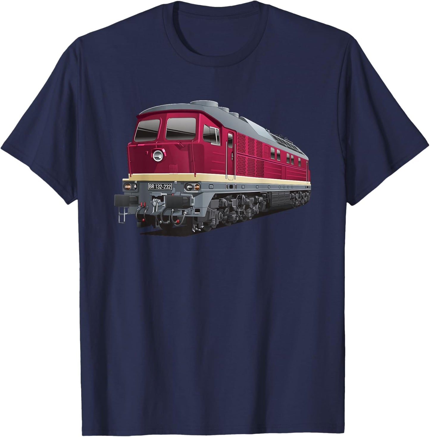 Ludmilla Model Railway Diesel Locomotive BR 132 BR 232 T-Shirt - T-Shirt | Navy