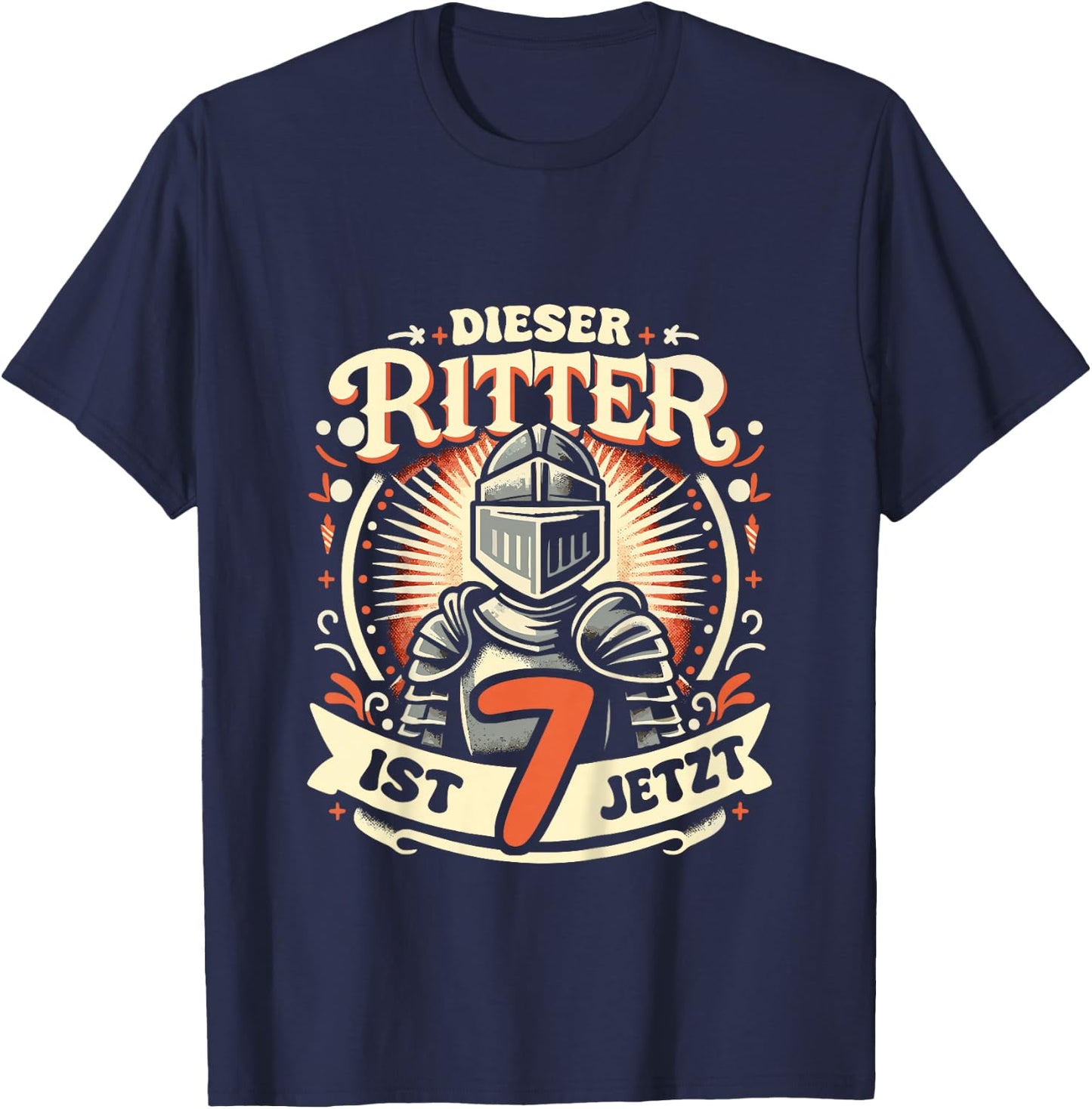 7. Geburtstag Dieser Ritter ist 7 Jahre Geburtstagsgeschenk T-Shirt - T-Shirt | Navy
