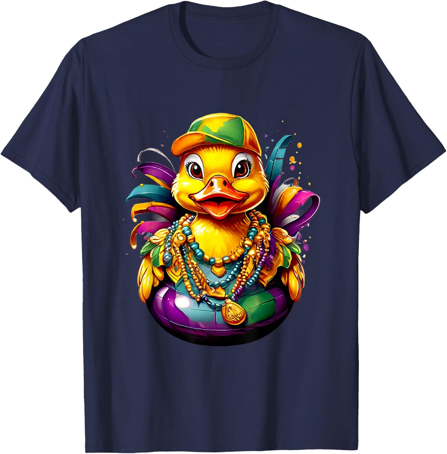 Mardi Gras Bath Duck T-Shirt - T-Shirt | Navy