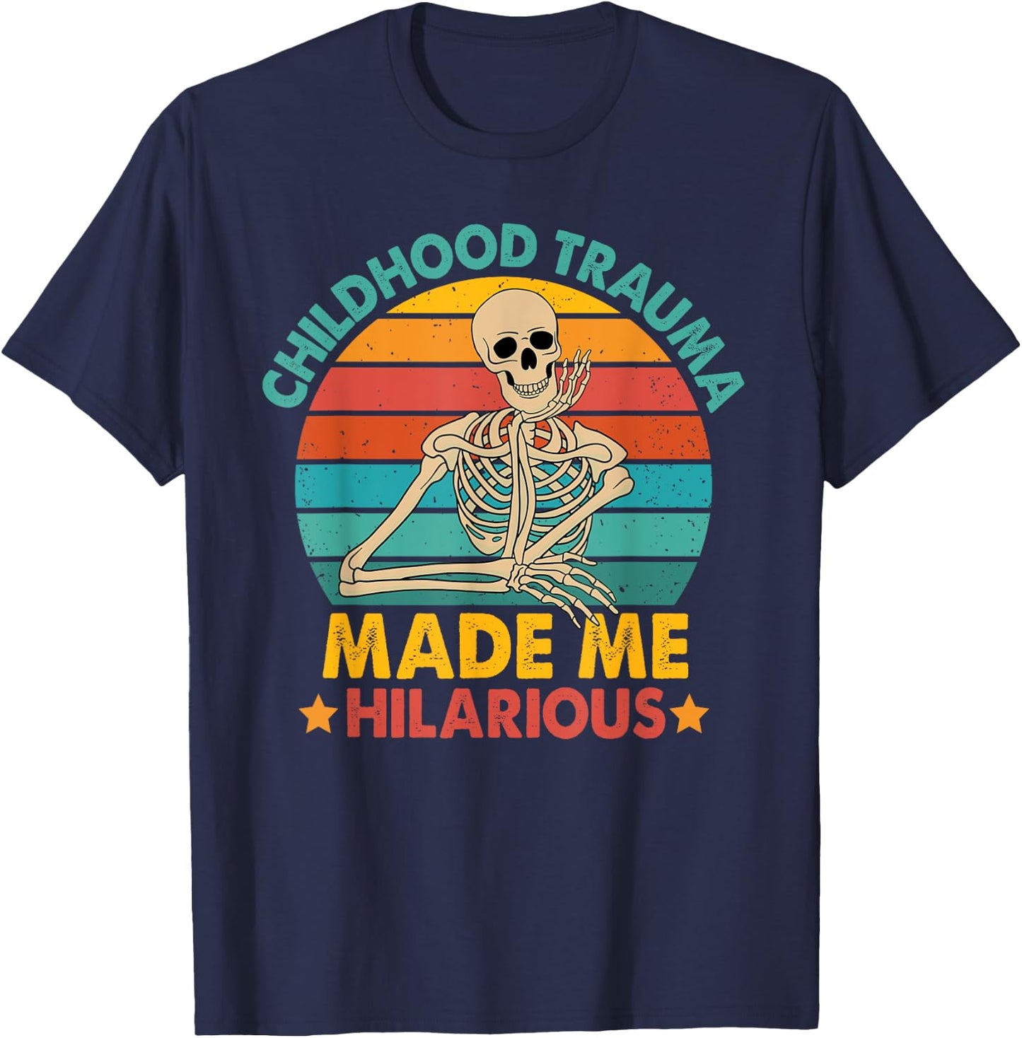Psychologist Funny Skeleton Outfit Mental Health Awareness -Adults Black Small Short Sleeve T-Shirt - T-Shirt | Navy