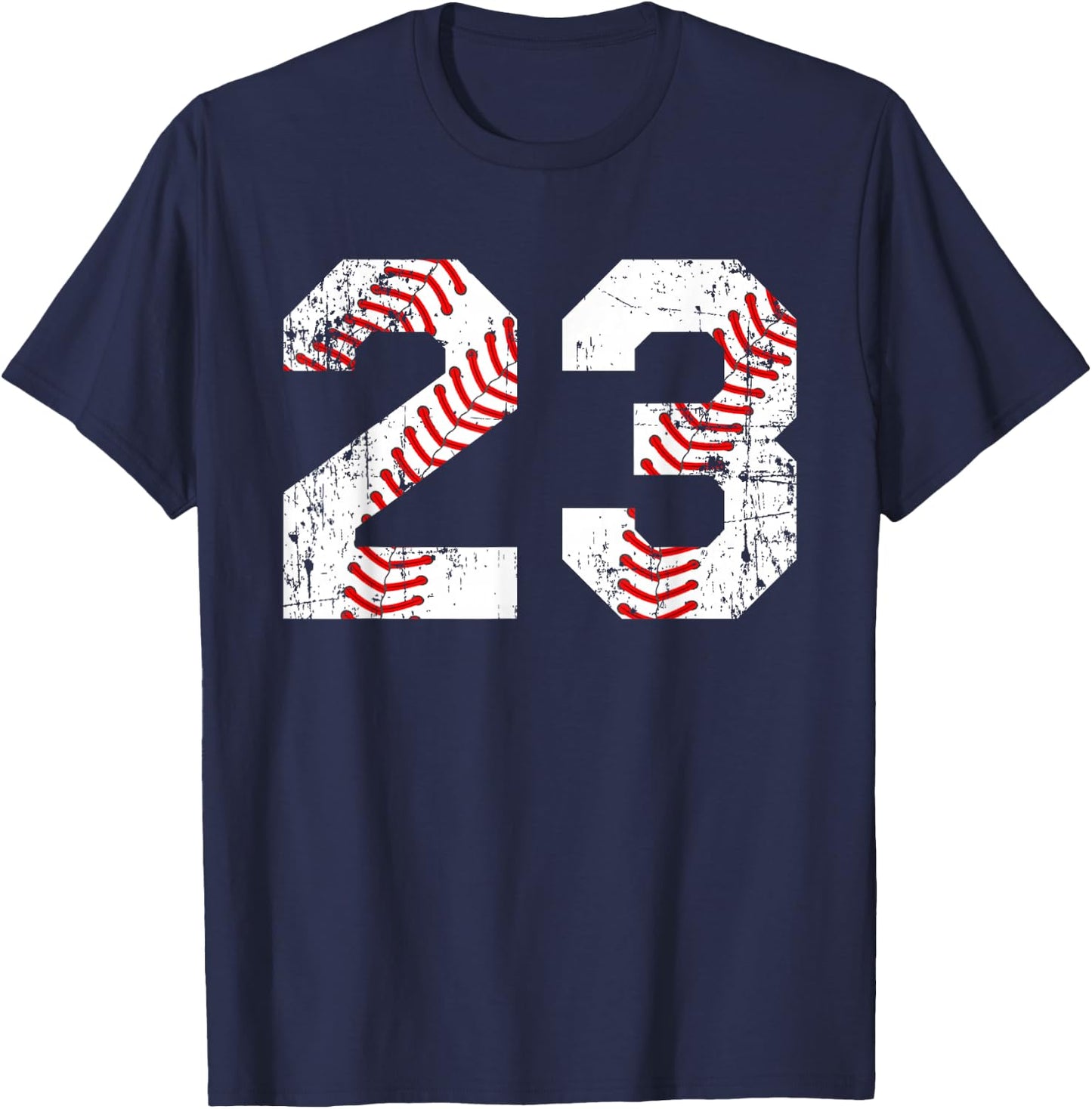 Vintage Baseball 23 Jersey Number T-Shirt - T-Shirt | Navy