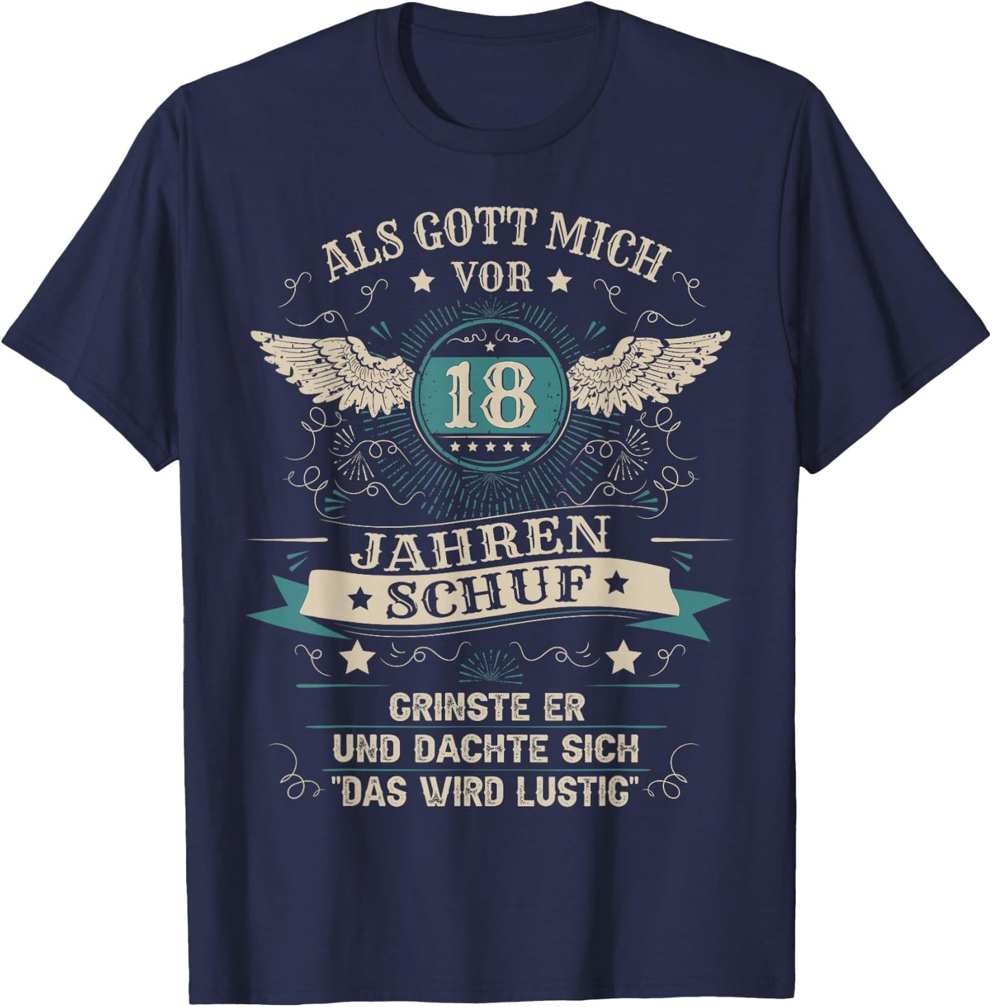 18th Birthday Boy Girl 18 Years 2006 Funny Gift , black T-Shirt - T-Shirt | Navy