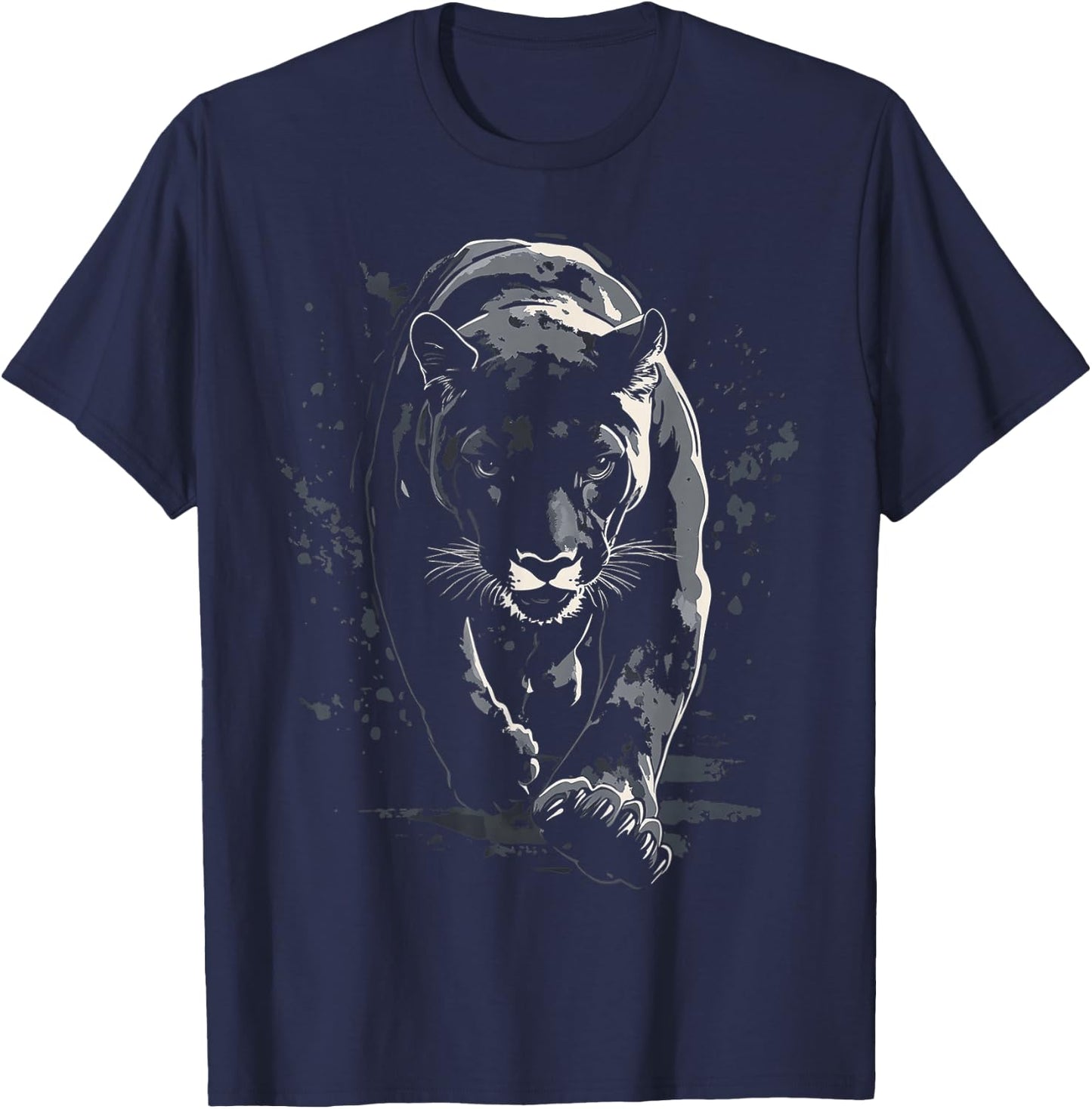 Puma Animals Artwork Puma , black T-Shirt - T-Shirt | Navy