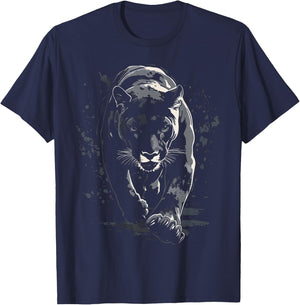 Puma Animals Artwork Puma , black T-Shirt - T-Shirt | Navy