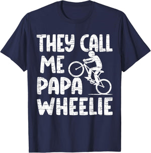 They Call Me Papa, Mountain Biking Gifts T-Shirt - T-Shirt | Navy