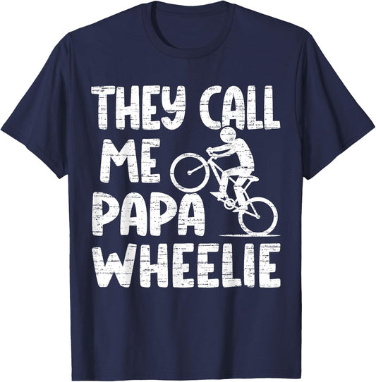 They Call Me Papa, Mountain Biking Gifts T-Shirt - T-Shirt | Navy