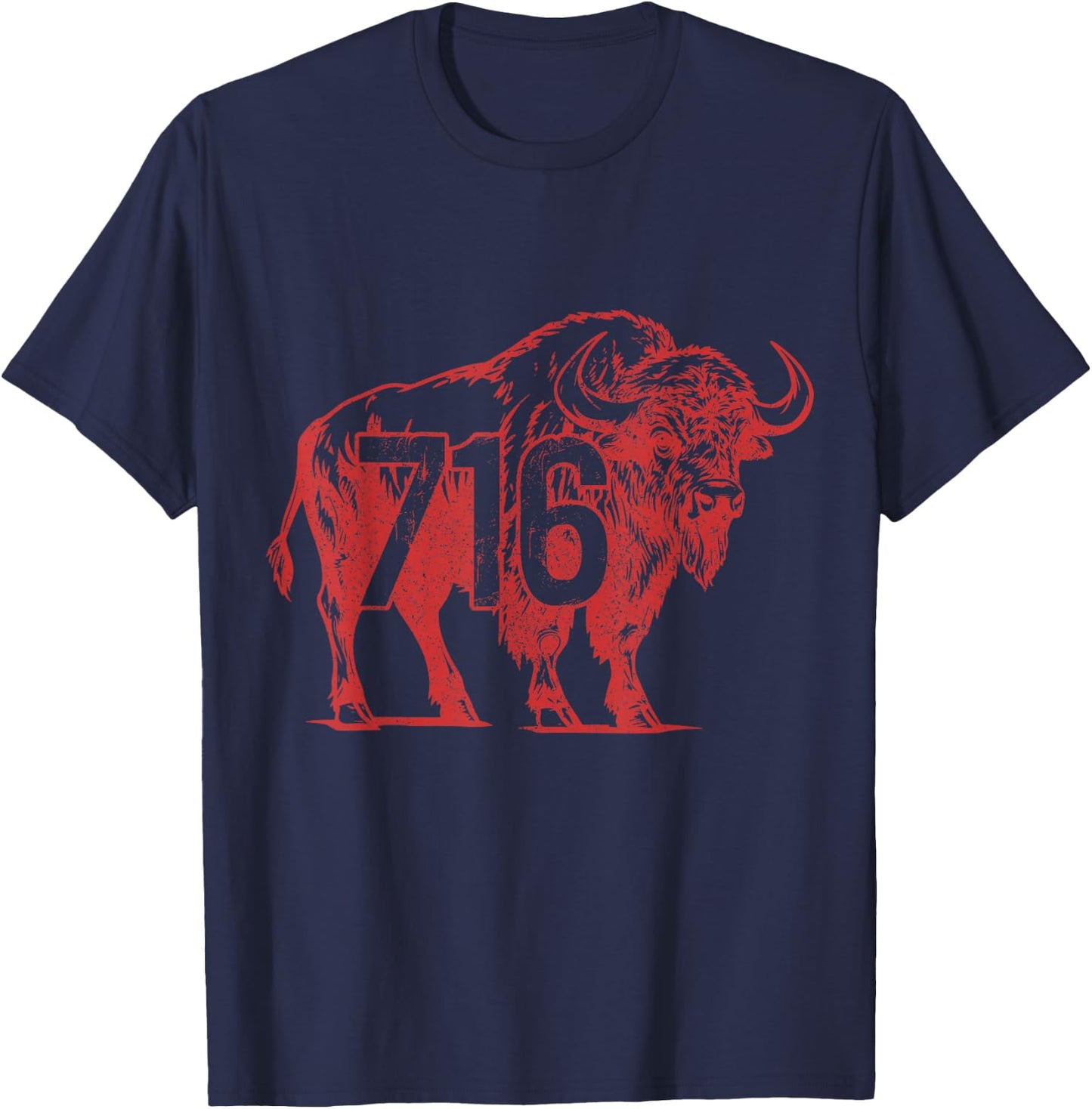Buffalo New York 716 Area Code Pride T-Shirt - T-Shirt | Navy