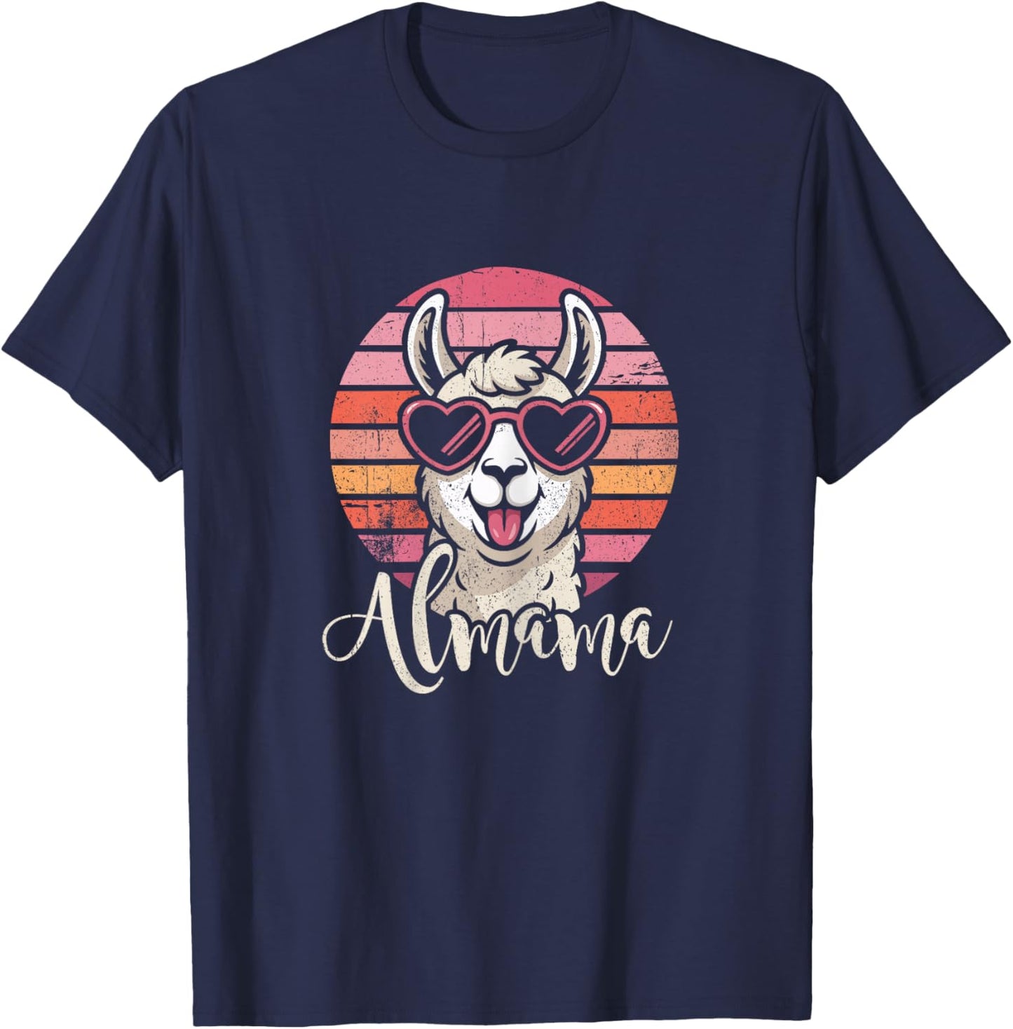 Almama Alpaka Muttertag Mama Deko Basteln Frauen T-Shirt - T-Shirt | Navy