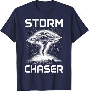 Storm Chasing Meteorologist Tornado Chaser , Black, S T-Shirt - T-Shirt | Navy