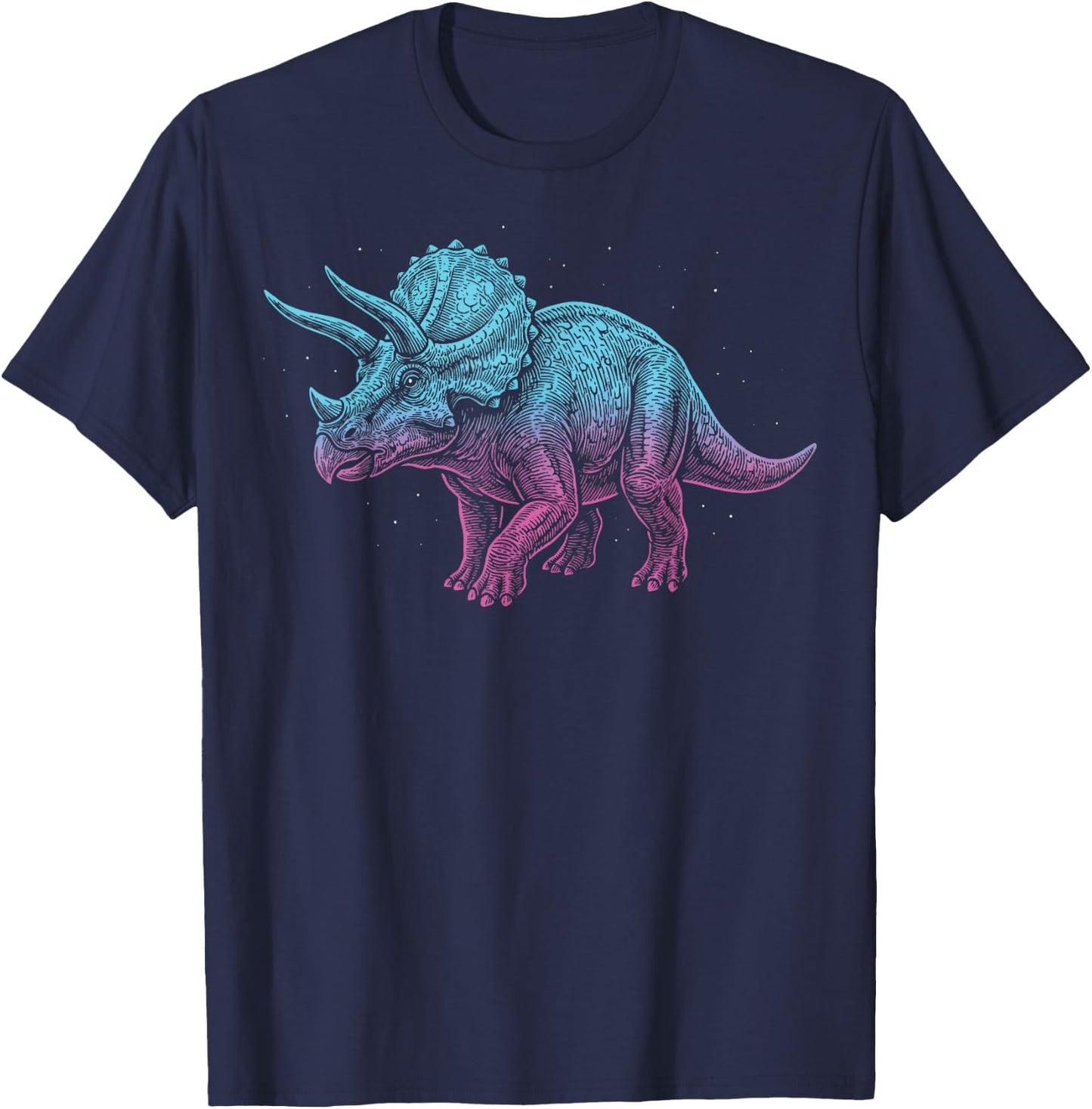Triceratops Illustration Dinosaur T-Shirt - T-Shirt | Navy