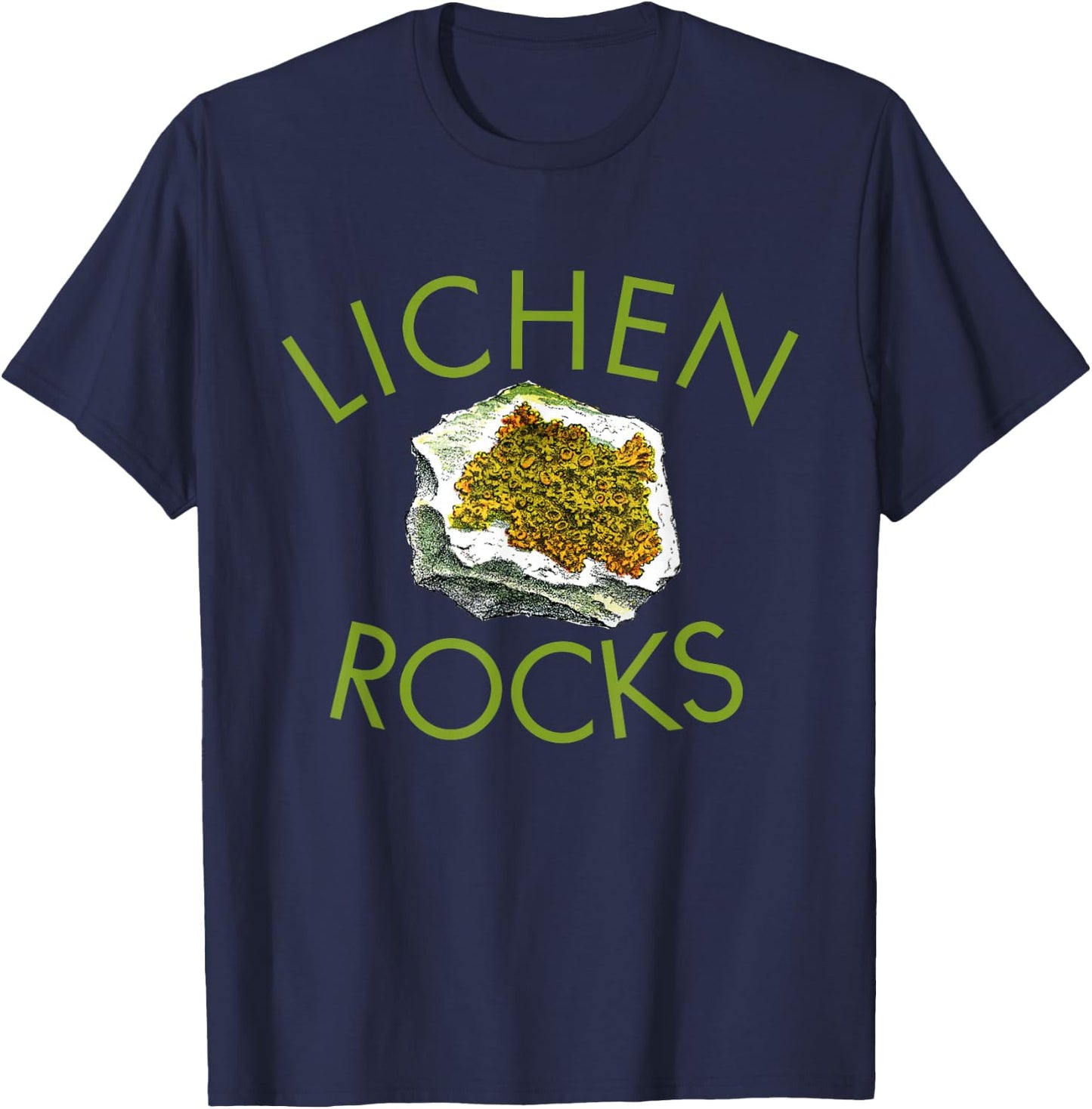 Lichen lover shirt, botanist shirt, lichen rocks geology! T-Shirt - T-Shirt | Navy