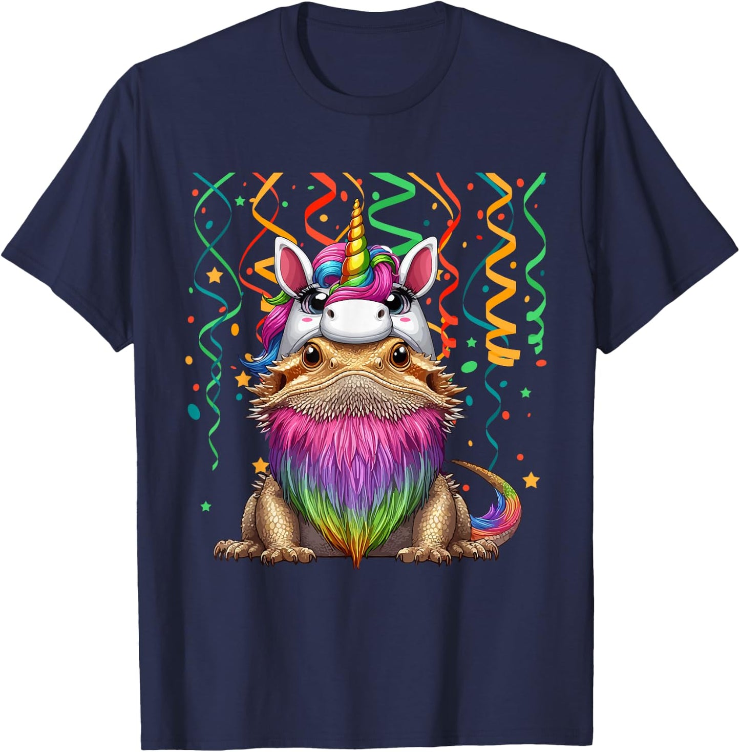 Bearded Dragon Cosplay Coloful Unicorn Birthday Kids Toddler T-Shirt - T-Shirt | Navy