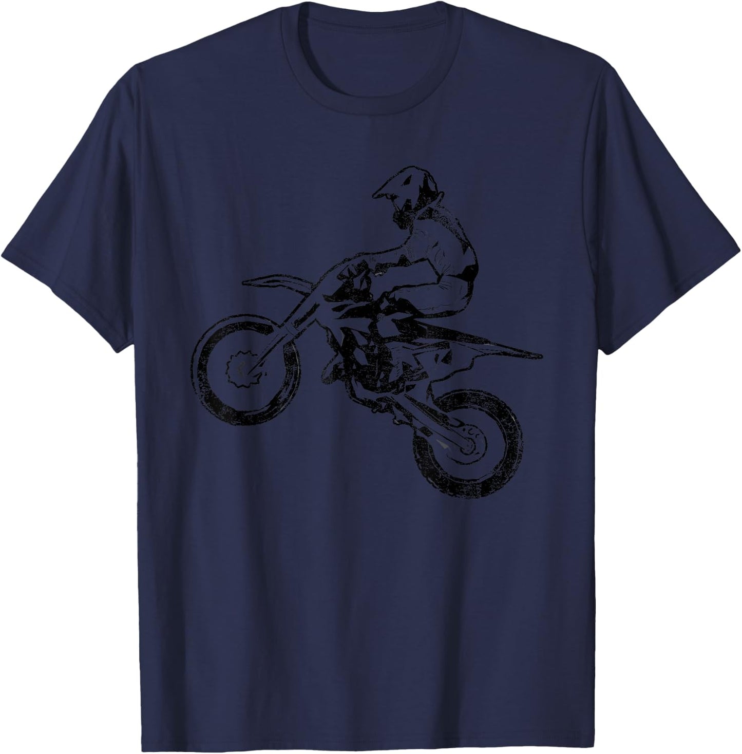 Dirt Bike Jump Motocross Motorcycle Track Racing Biker Gift T-Shirt - T-Shirt | Navy