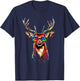 Deer with Sunglasses Antlers Hunting Deer Reindeer Red Deer , black, S T-Shirt - T-Shirt | Navy