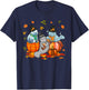 Manatee Pumpkin Leopard Buffalo Plaid Fall Thanksgiving T-Shirt - T-Shirt | Navy