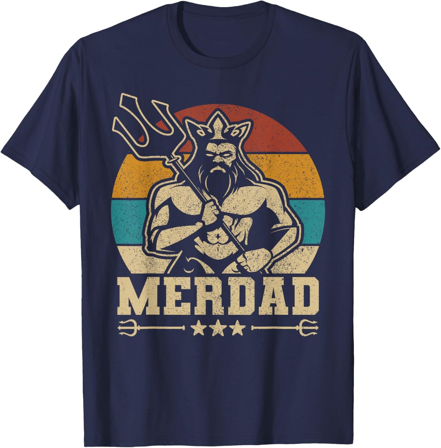 Merdaddy Mermaid Dad Costume Merman Fathers Day Party Outfit T-Shirt - T-Shirt | Navy