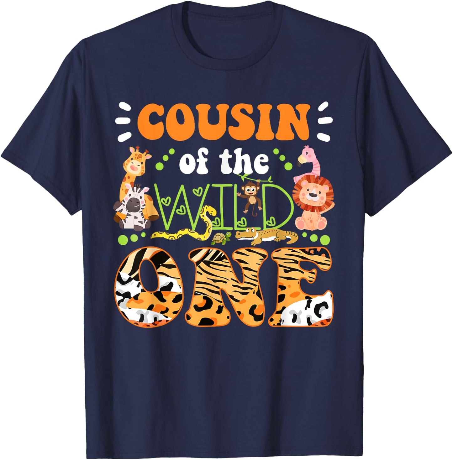 Cousin Of The Wild One 1st Birthday Safari Family Matching T-Shirt - T-Shirt | Navy
