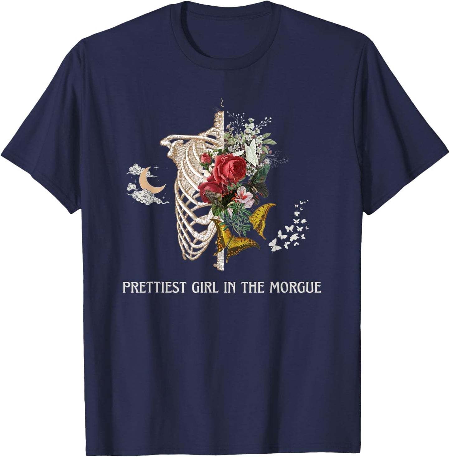 Goth and Gothic Prettiest Girl in the Morgue Emo Halloween T-Shirt - T-Shirt | Navy