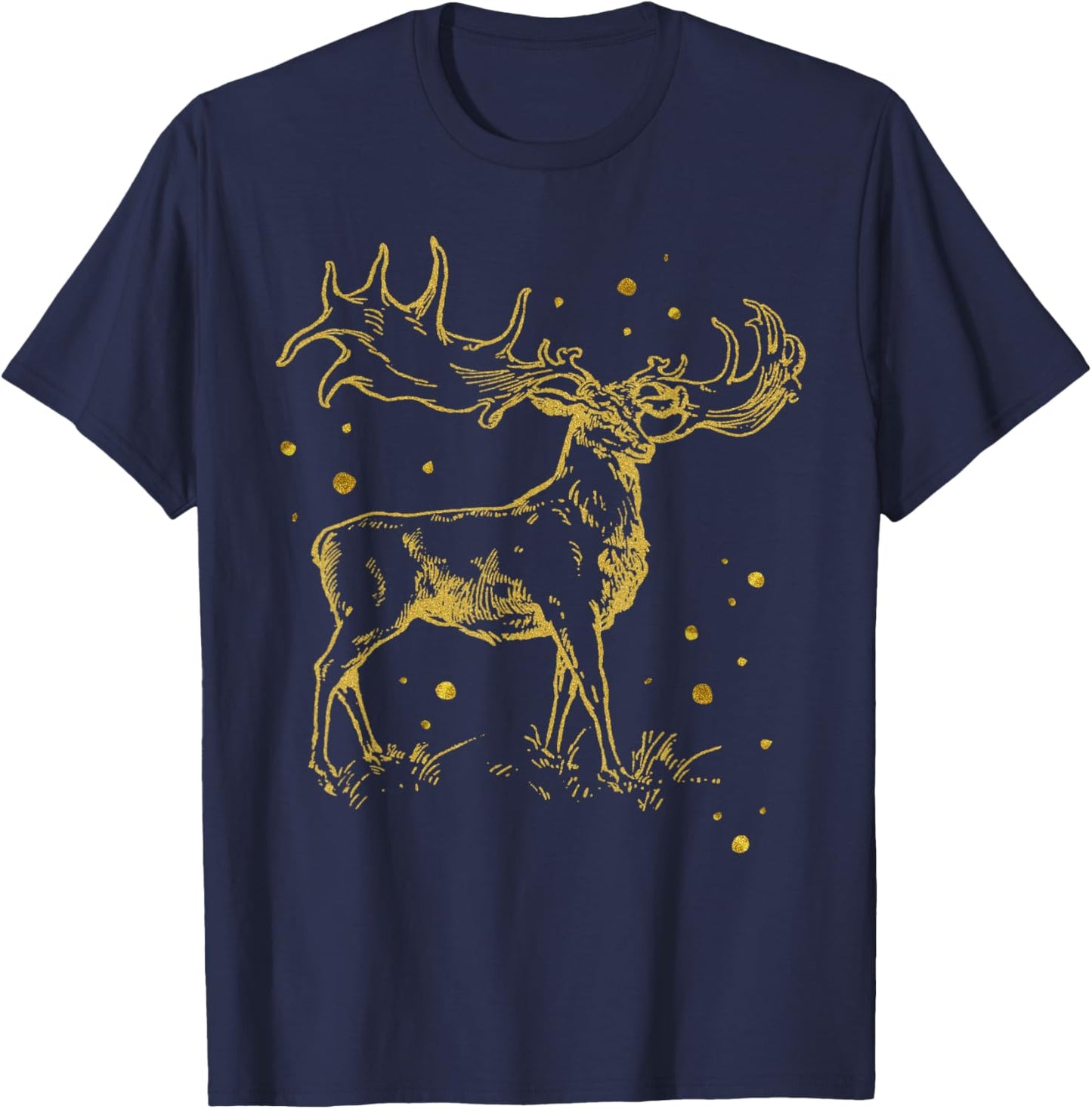 Vintage Cool Irish Elk Prehistoric Animal Scientific T Shirt T-Shirt - T-Shirt | Navy