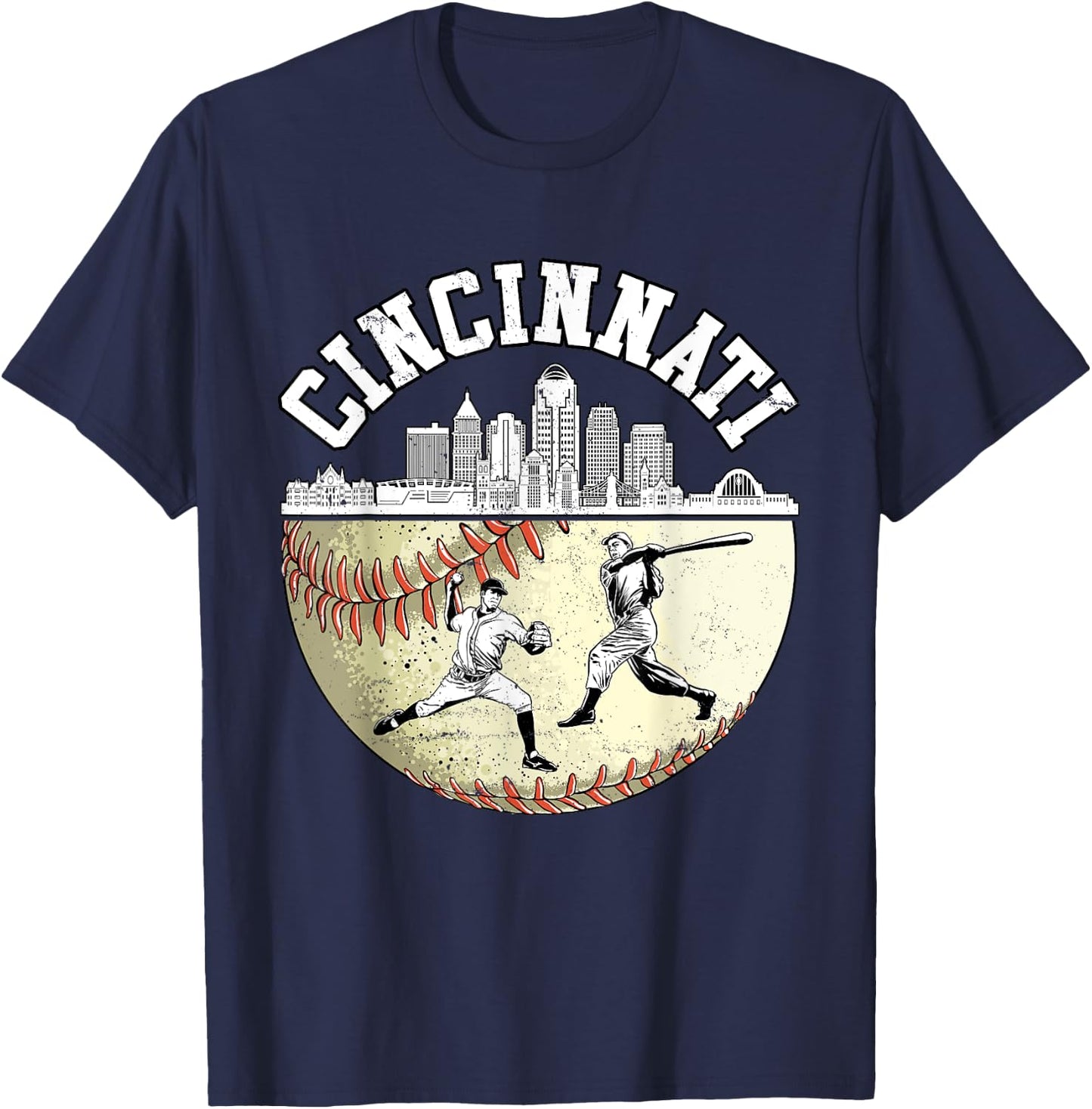 Cincinnati Vintage Baseball Lover and Player Boys T-Shirt - T-Shirt | Navy