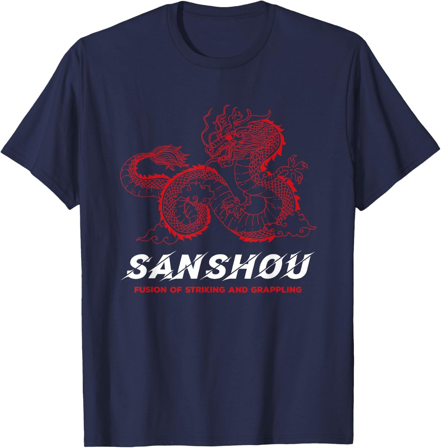 Sanshou Sanda Dragon Chinese Boxing Martial Arts T-Shirt - T-Shirt | Navy