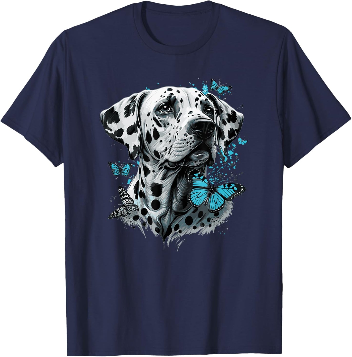 Dalmatiner und Schmetterlinge T-Shirt - T-Shirt | Navy