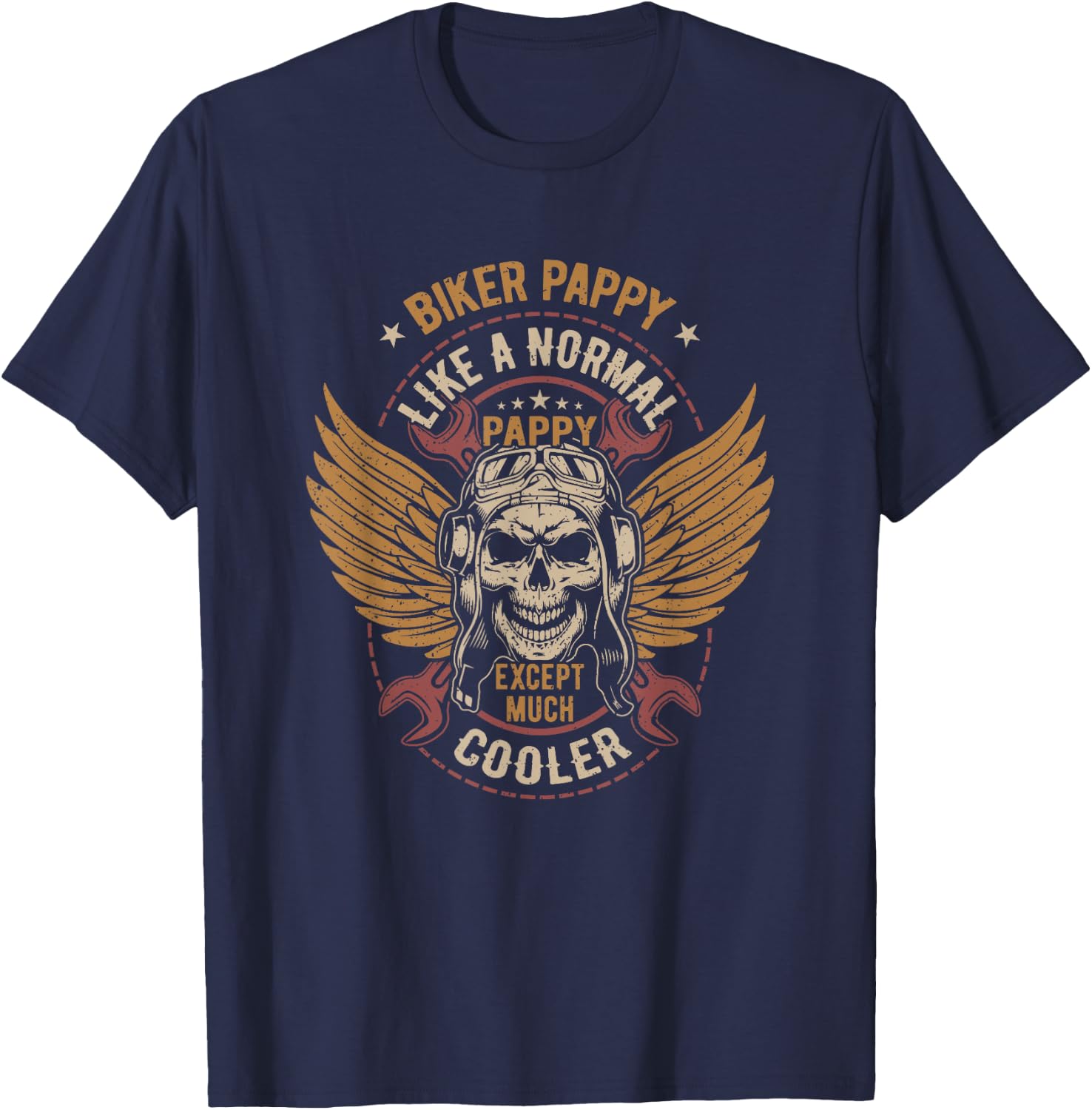 Biker Grandpa - Motorbike Pappy Biker Pappy T-Shirt - T-Shirt | Navy