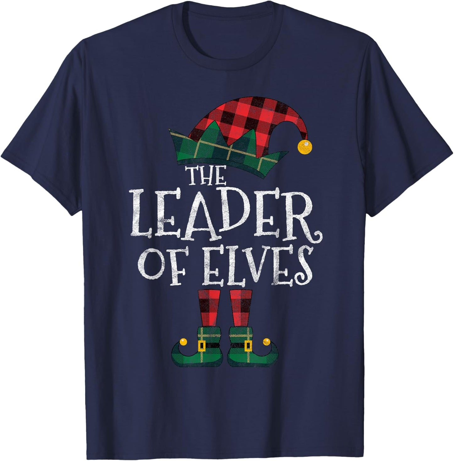 The Leader of Elves Elf Matching Family Group Gift Christmas T-Shirt - T-Shirt | Navy