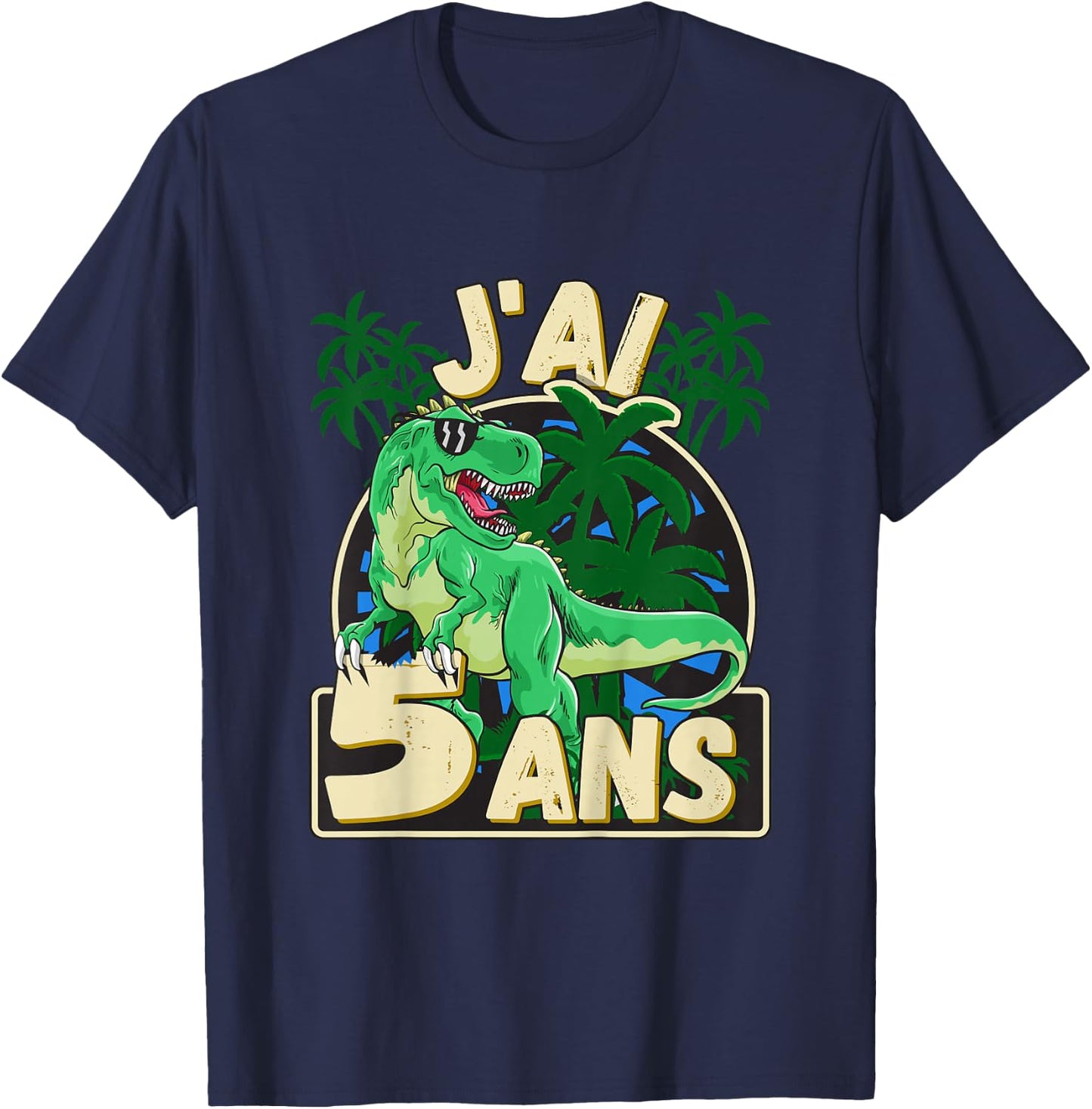 I Have 5 Years Dinosaur 5 Years Birthday Boy & Girl 5 Years T-Shirt - T-Shirt | Navy